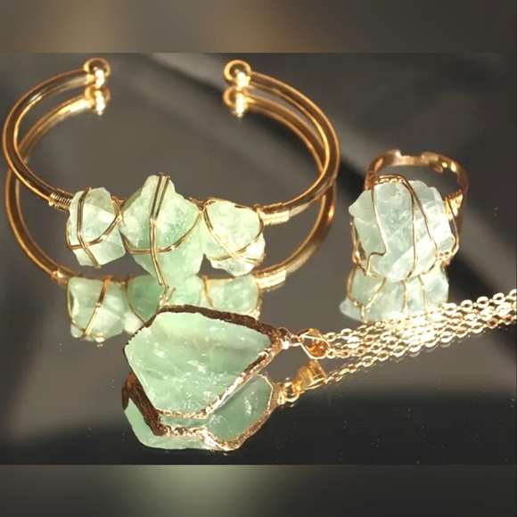 3 Pcs Copper Plated Natural Stone Jewelry Set - Picture 5 of 5